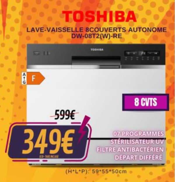 lave-vaisselle 8 couverts autonome toshiba