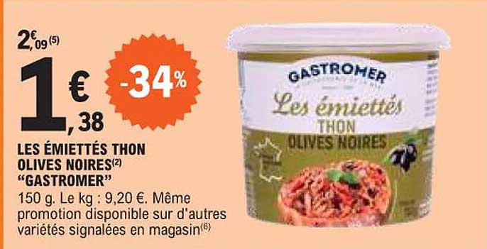 les émiettés thon olives noires "gastromer"