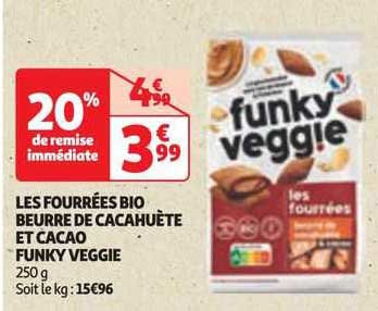 Les Fourrées Bio Beurre De Cacahuète Et Cacao Funky Veggie