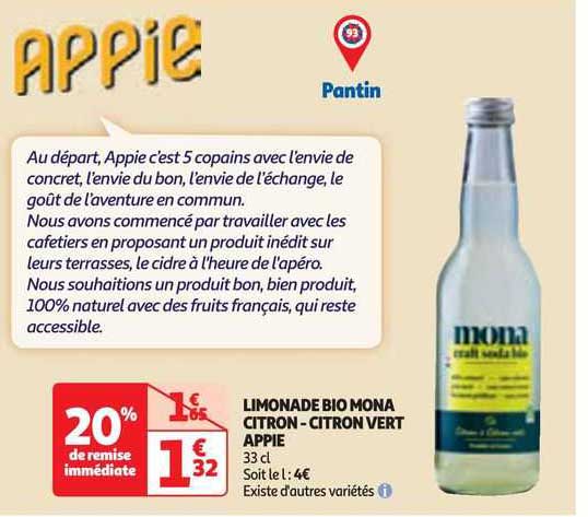 limonade bio mona citron-citron vert appie