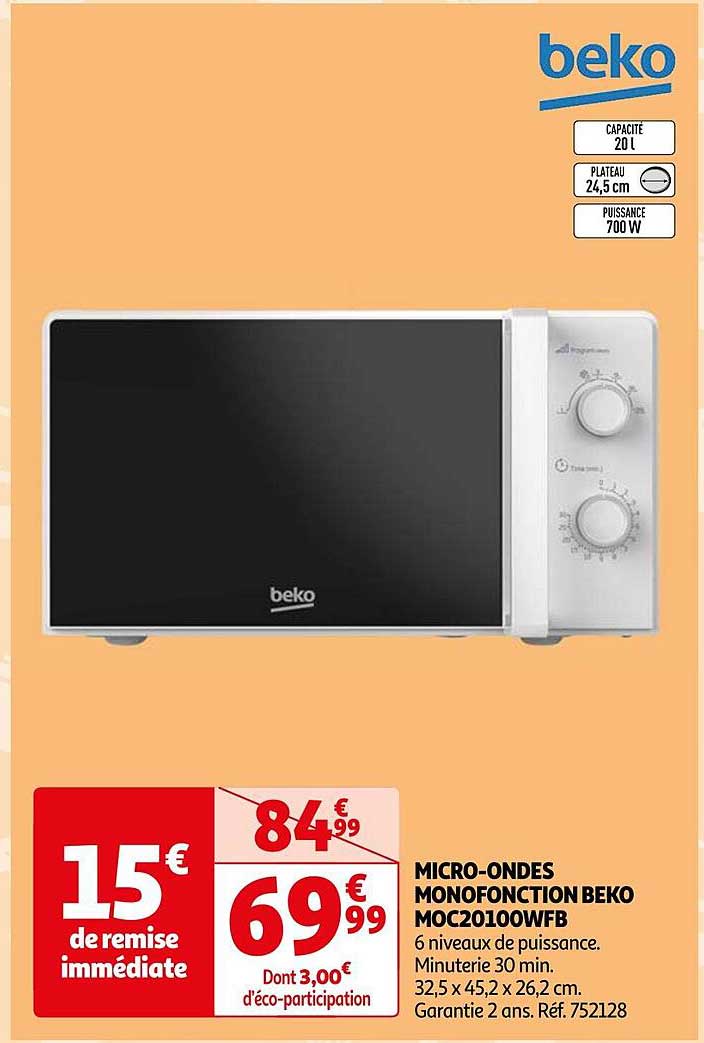 micro-ondes monofonction beko