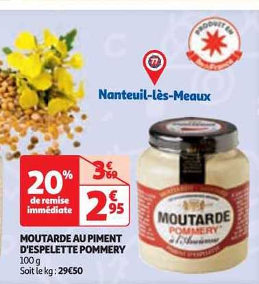 Moutarde Au Piment D'espelette Pommery