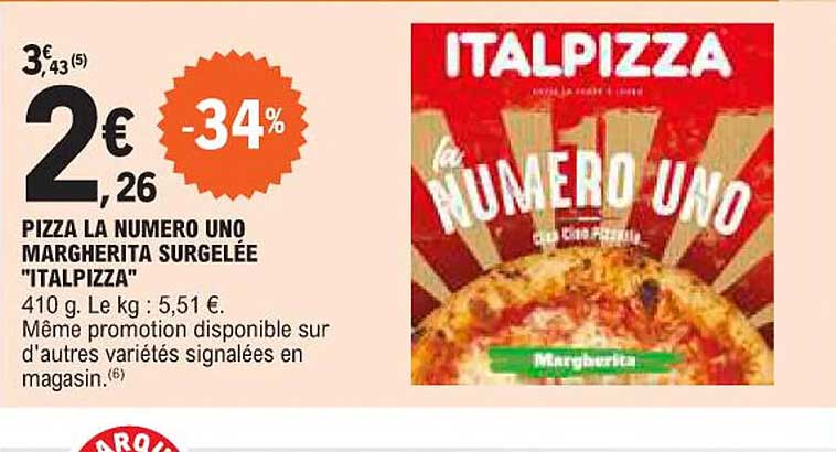 Pizza La Numéro Uno Magherita Surgelée "italpizza"
