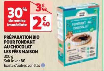 préparation bio pour fondant au chocolat les fées maison