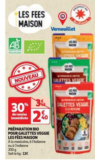 préparation bio pour galettes veggie les fées maison