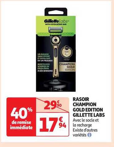 rasoir champion gold édition gillette labs