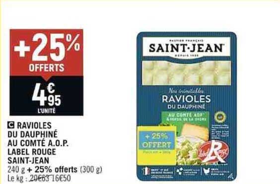 ravioles du dauphiné au comté a.o.p. label rouge saint-jean