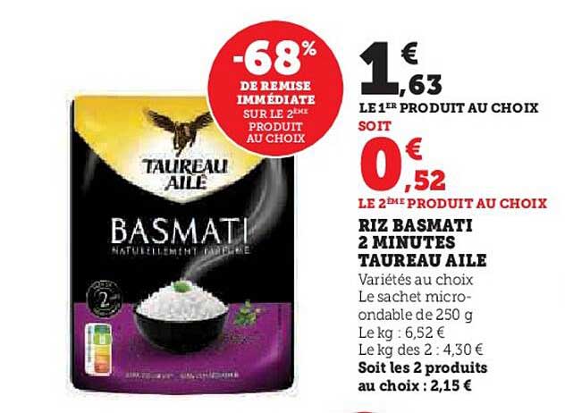riz basmati 2 minutes taureau ailé