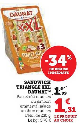Sandwich Triangle Xxl Daunat