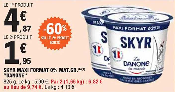 skyr maxi format 0% mat.gr. "danone"