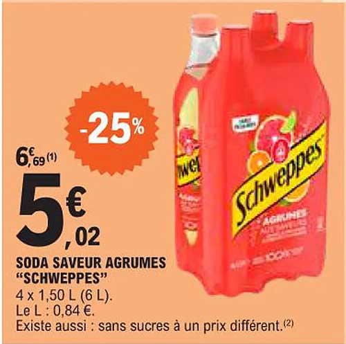 Soda Saveur Agrumes "schweppes"