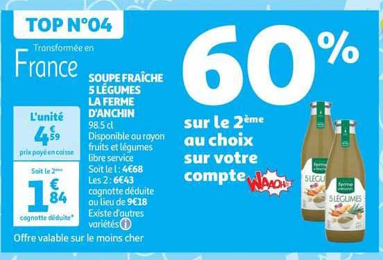 soupe fraîche 5 légumes la ferme d'anchin