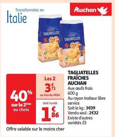 Tagliatelles Fraîches Auchan