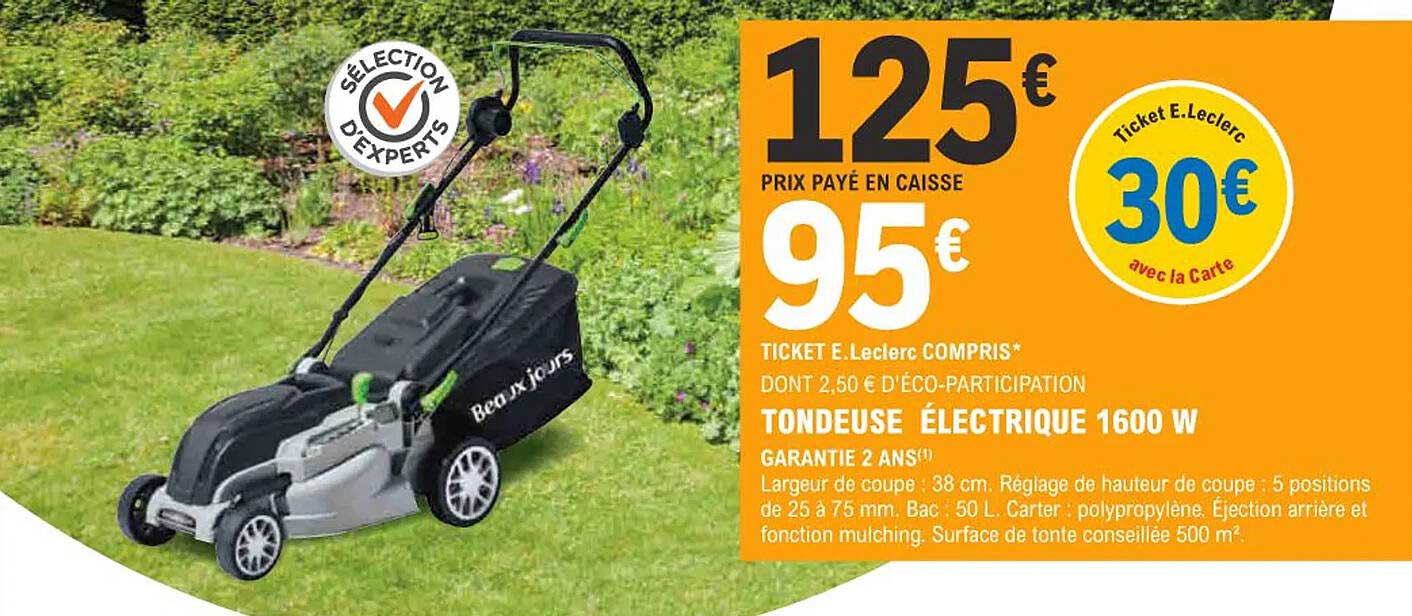 tondeuse électrique 1600 w beaux jours