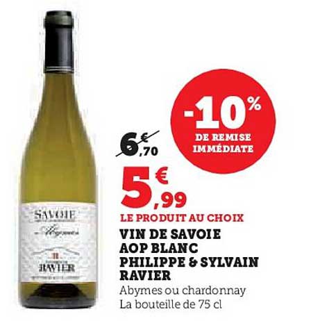vin de savoie aop blanc philippe & sylvain ravier