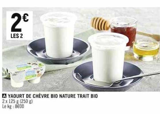 yaourt de chèvre bio nature trait bio