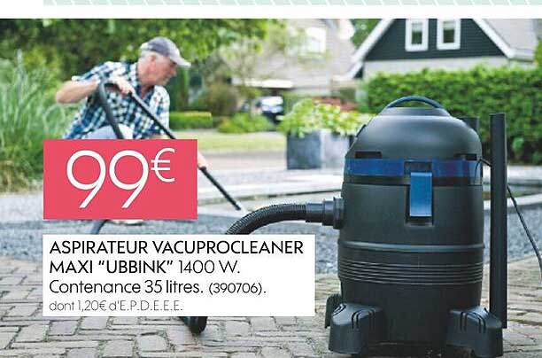 aspirateur vacuprocleaner maxi "ubbink" 1400 w