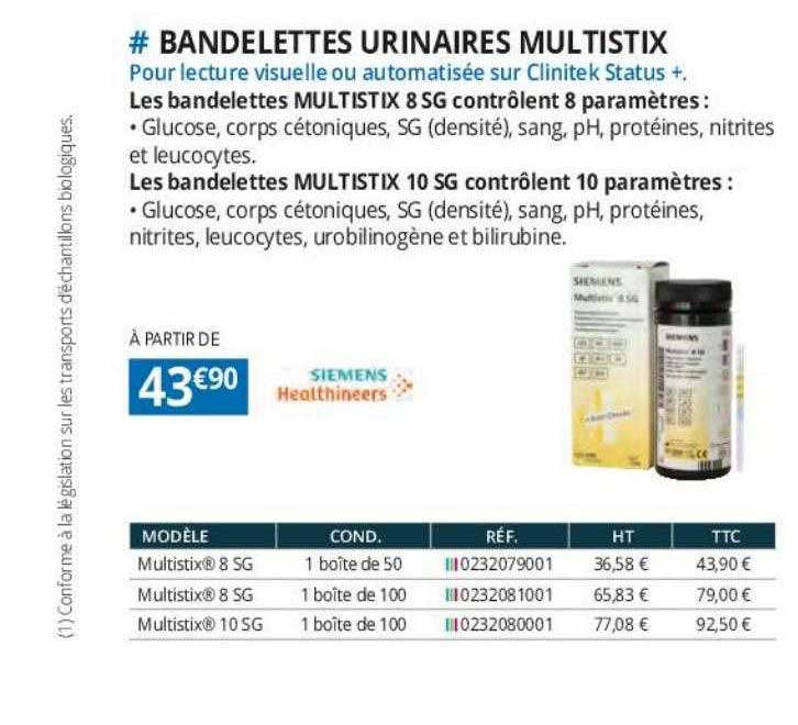 bandelettes urinaires multistix