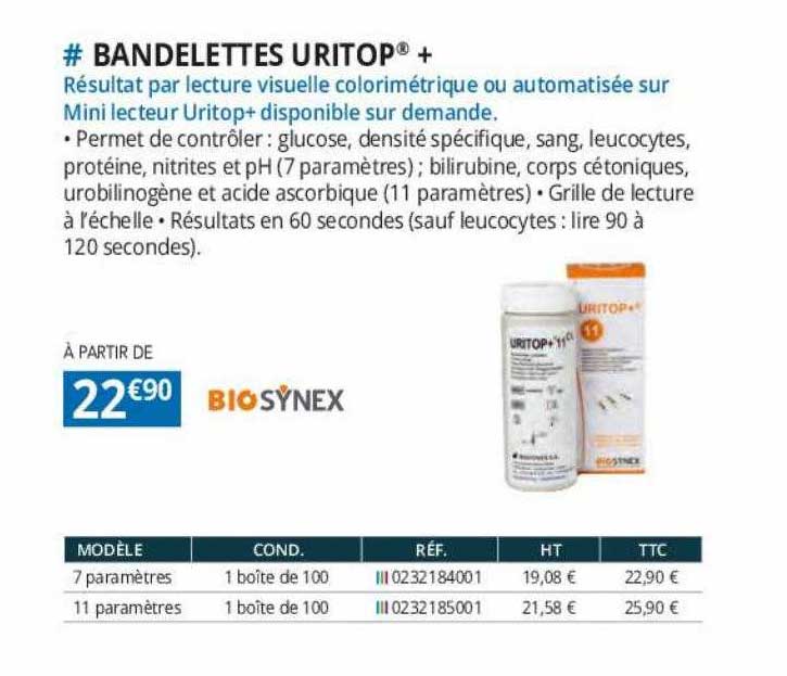 bandelettes uritop biosynex