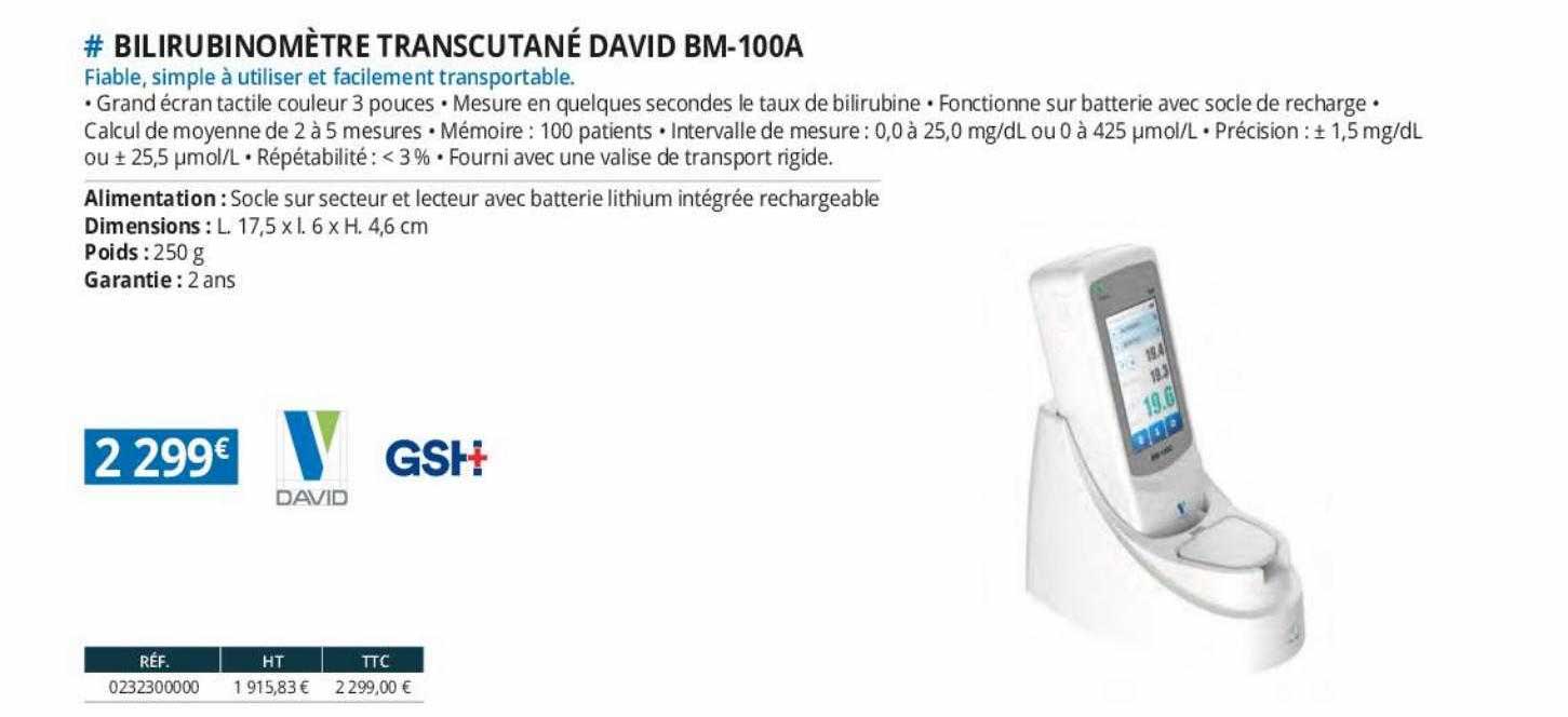 bilirubinomètre transcutané david bm-100a