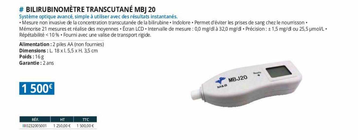 bilirubinomètre transcutané mbj 20