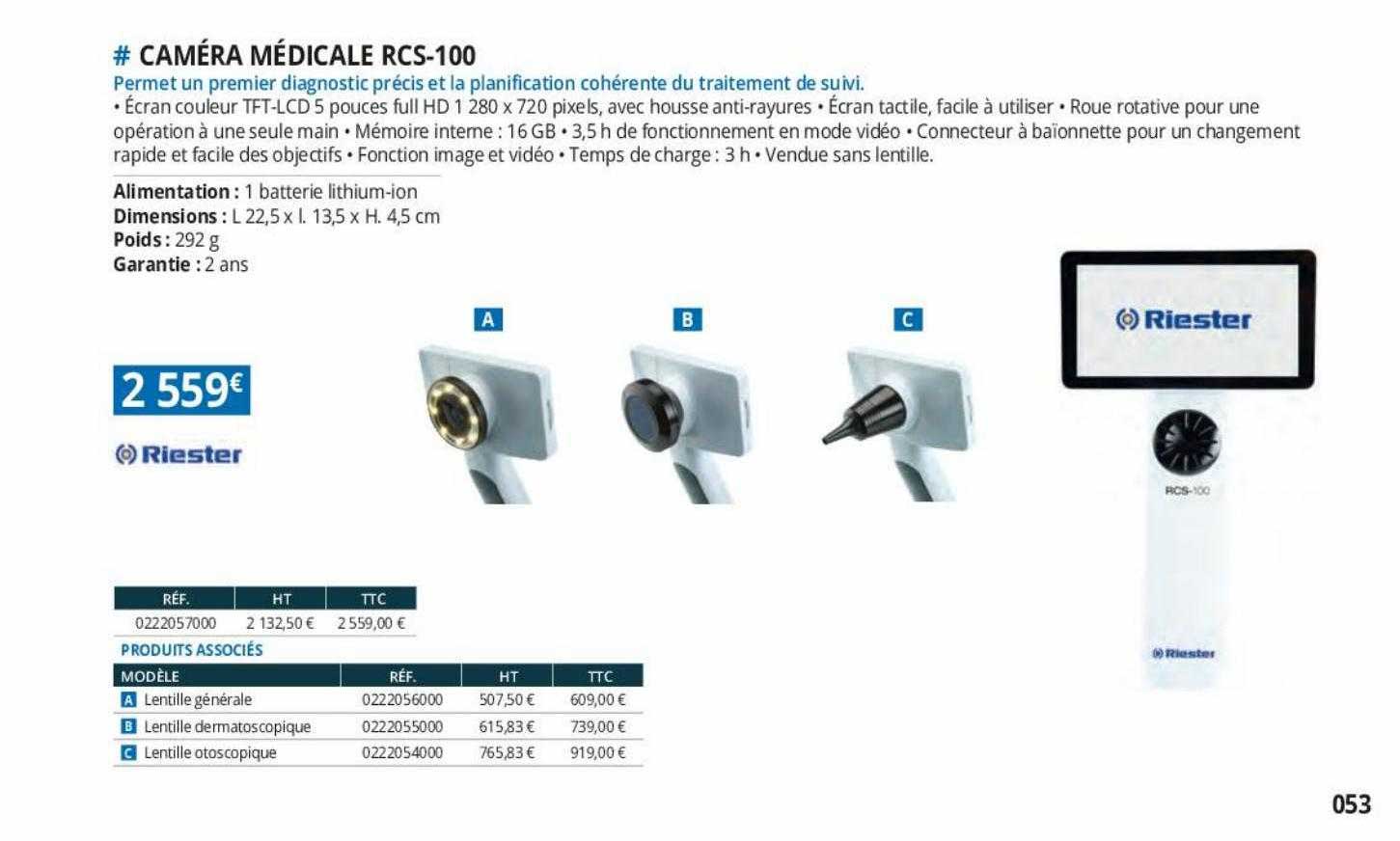 caméra médicale rcs-100 riester
