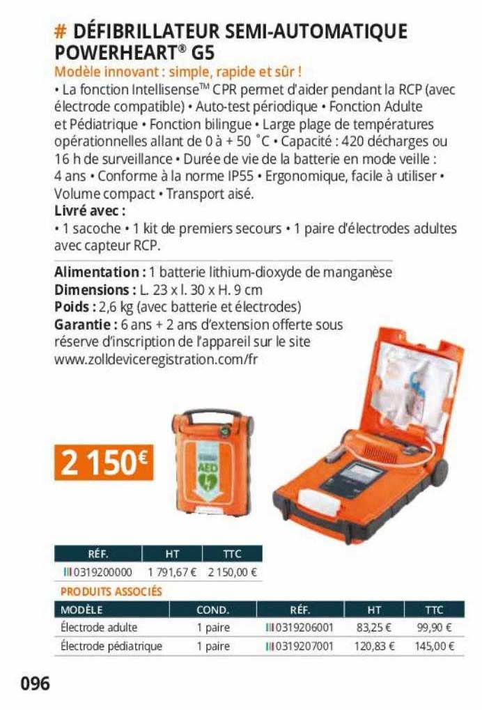 défibrillateur semi-automatique powerheart g5