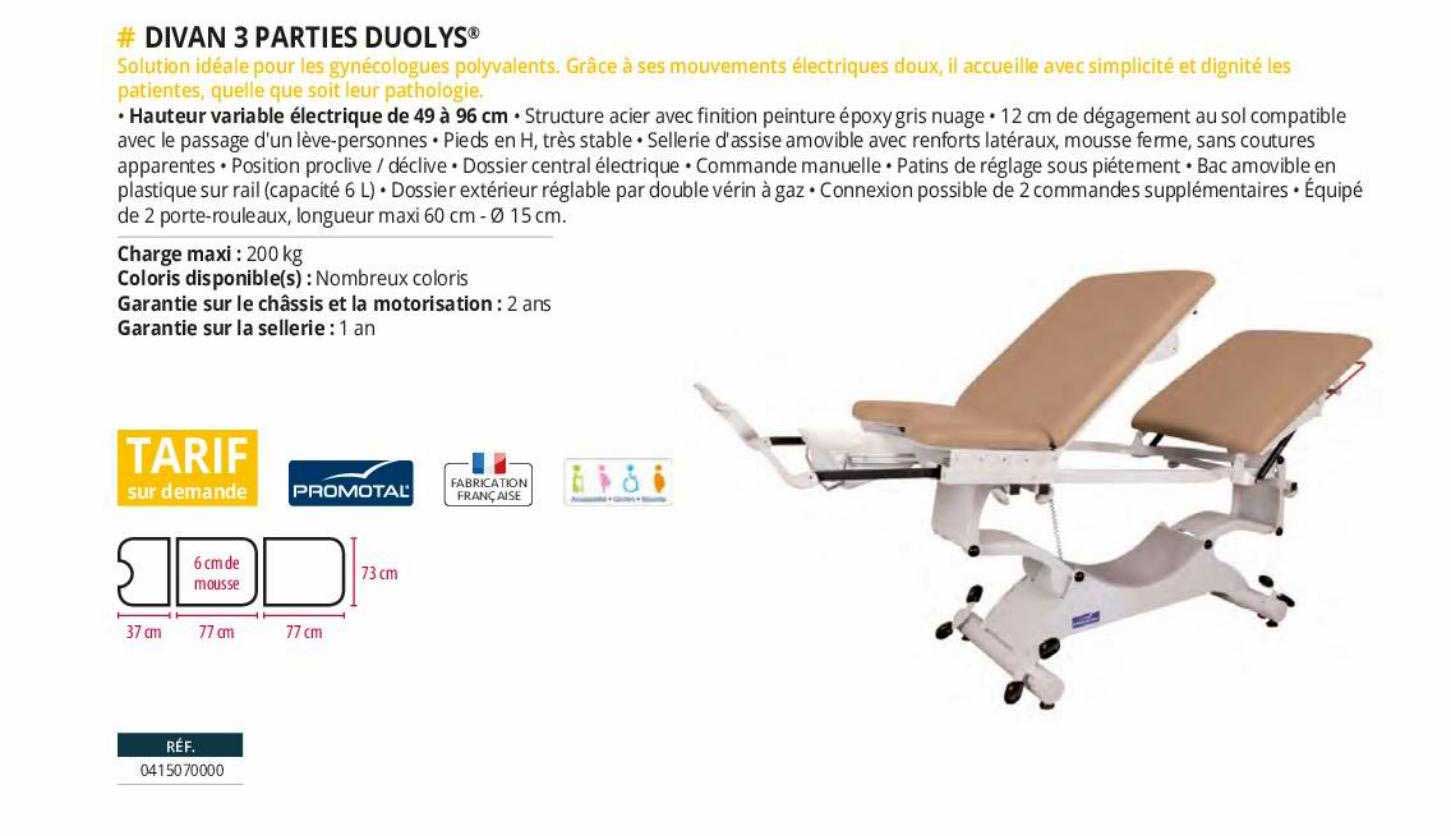 divan 3 parties duolys promotal
