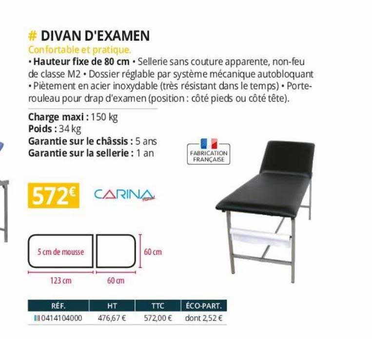 divan d'examen carina
