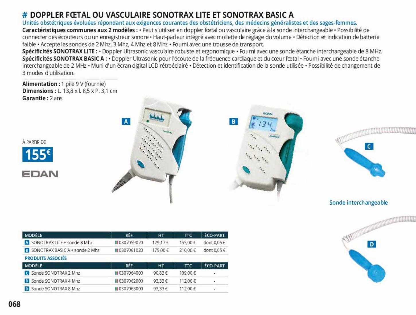 doppler fœtal ou vasculaire sonotrax lite et sonotrax basic a