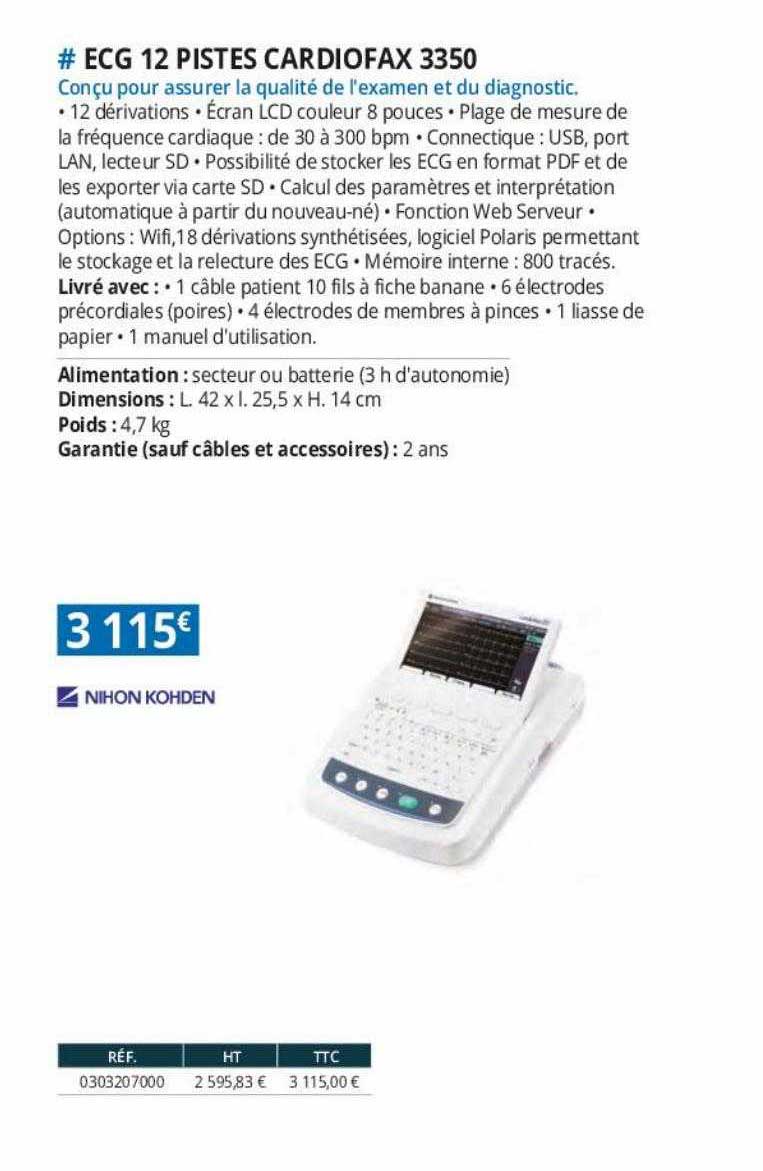 ecg 12 pistes cardiofax 3350