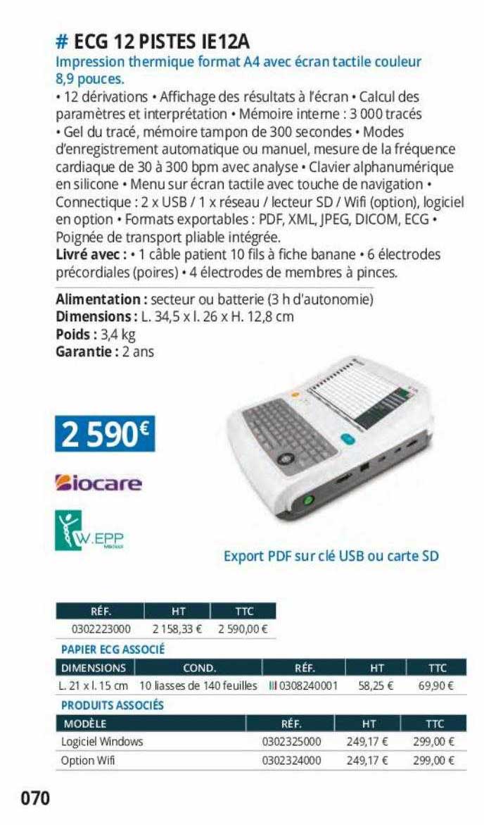 ecg 12 pistes ie 12a