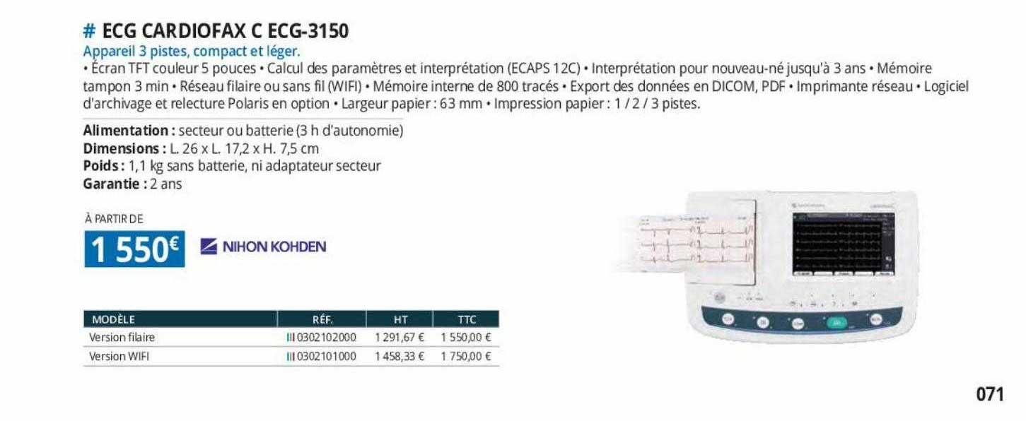 ecg cardiofax c ecg-3150 nihon kohden