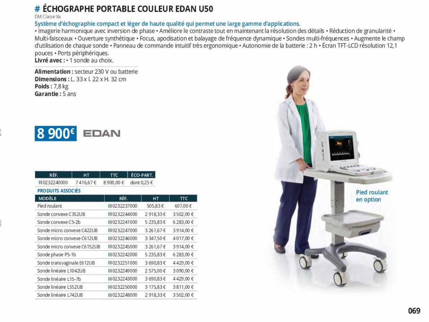 échographe portable couleur edan u50