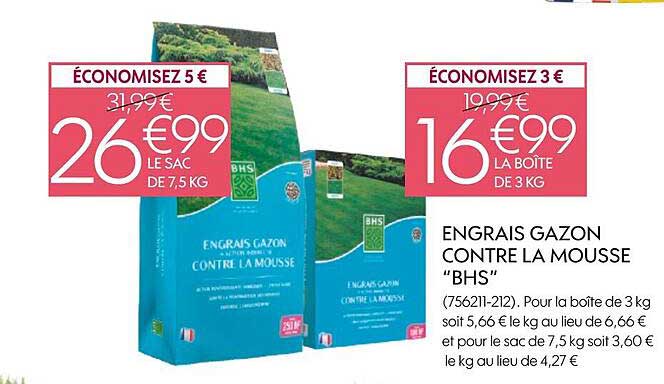 engrais gazon contre la mousse "bhs"