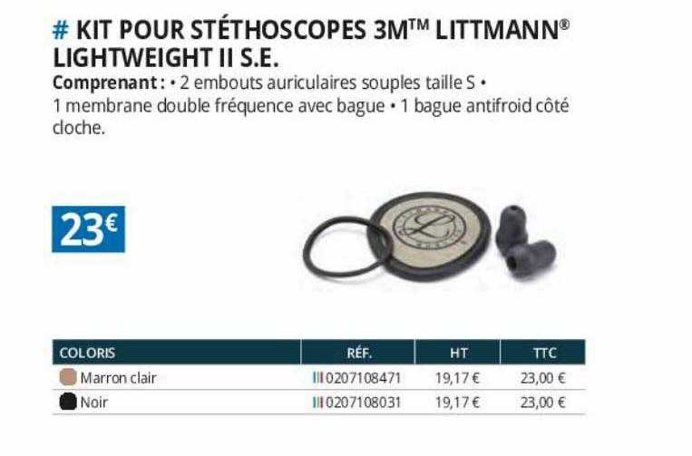 kit pour stéthoscopes 3m littmann lightweight II s.e.