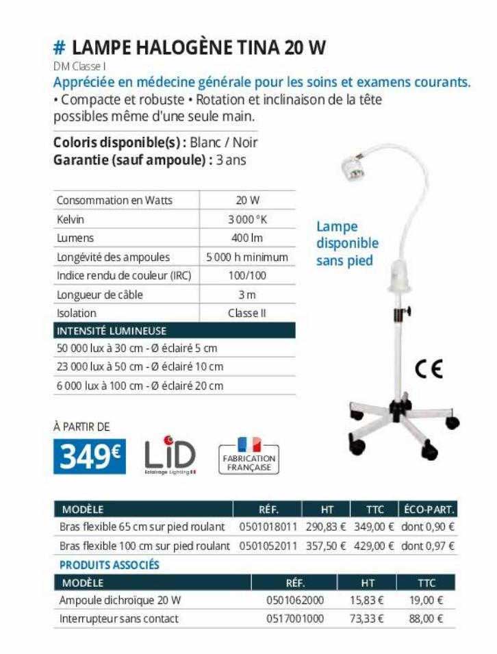 lampe halogène tina 20 w