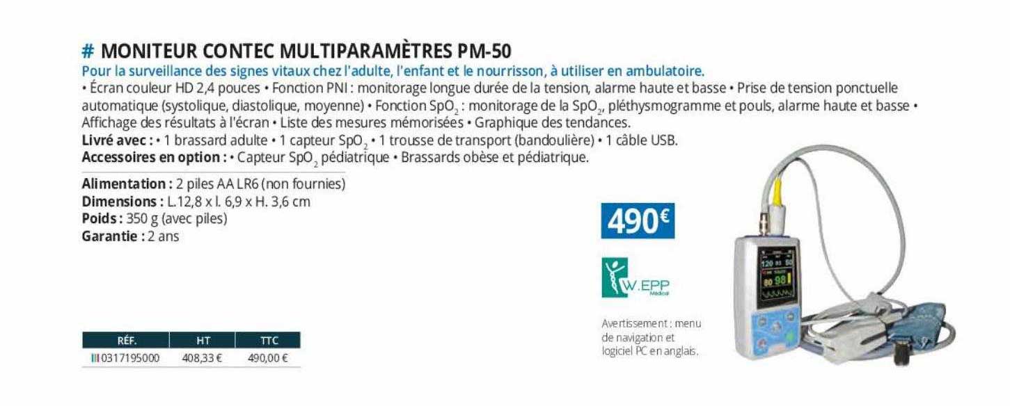 Moniteur Contex Multiparamètres Pm-50