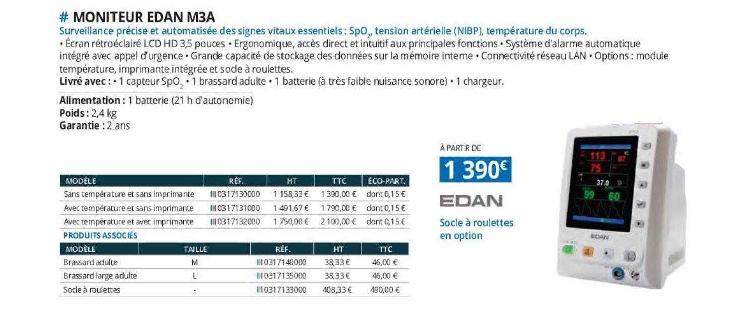 moniteur edan m3a