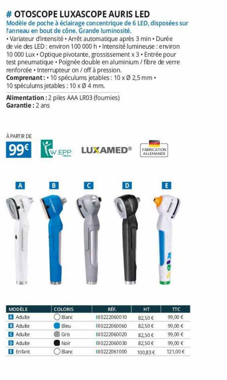 otoscope luxascope auris led