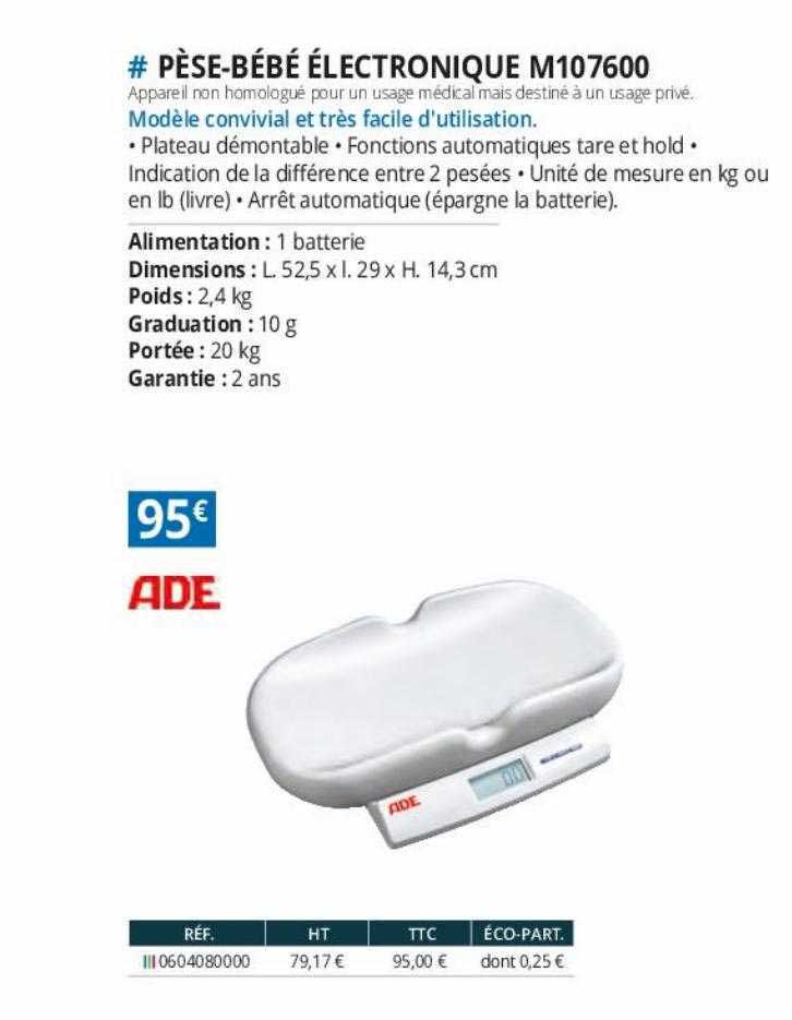 pèse-bébé électronique m107600 ade