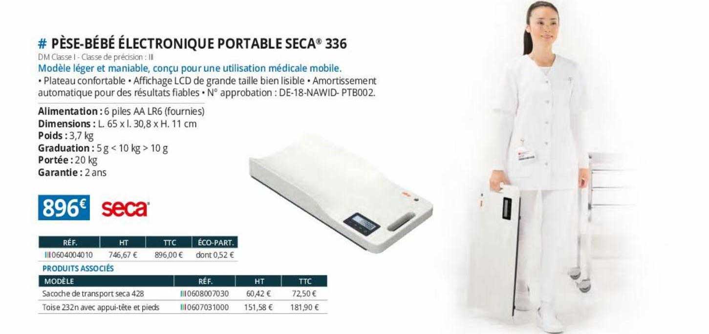 pèse-bébé électronique portable seca 336