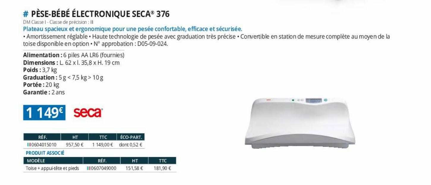pèse-bébé électronique seca 376