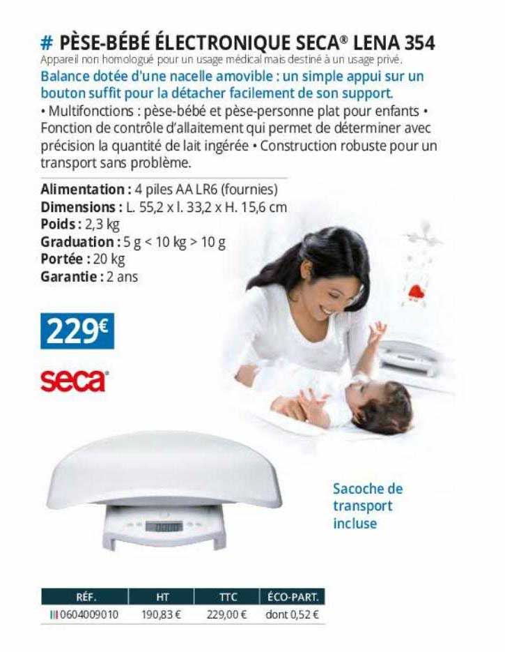 pèse-bébé électronique seca lena 354