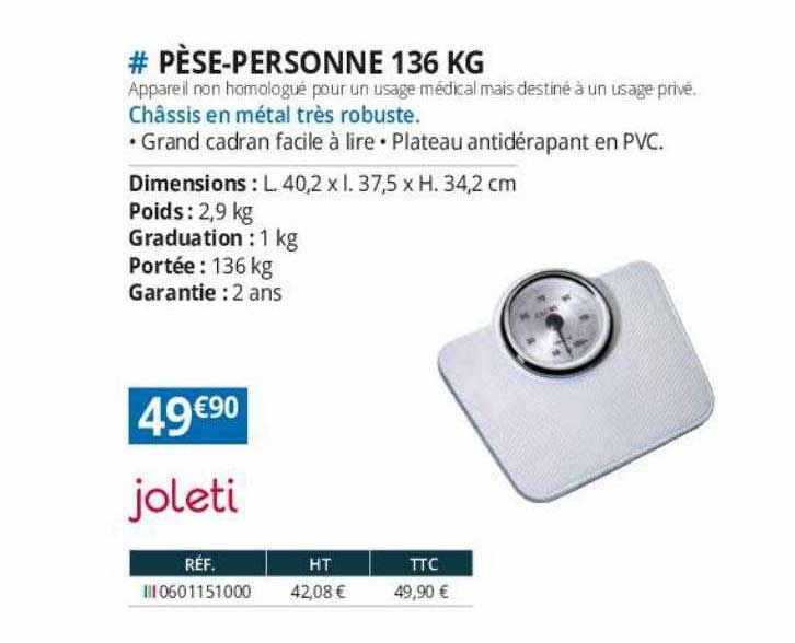 pèse-personne 136 kg joleti