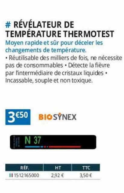 révélateur de température thermotest biosynex
