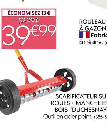 scarificateur sur roues + mache en bois "duchesnay"