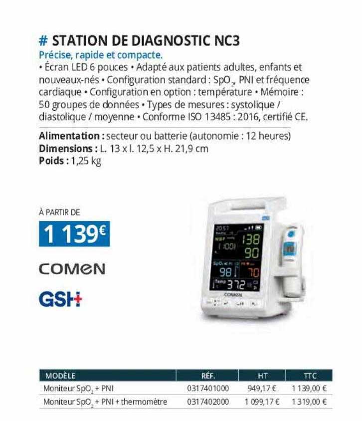 station de diagnostic nc3 comen