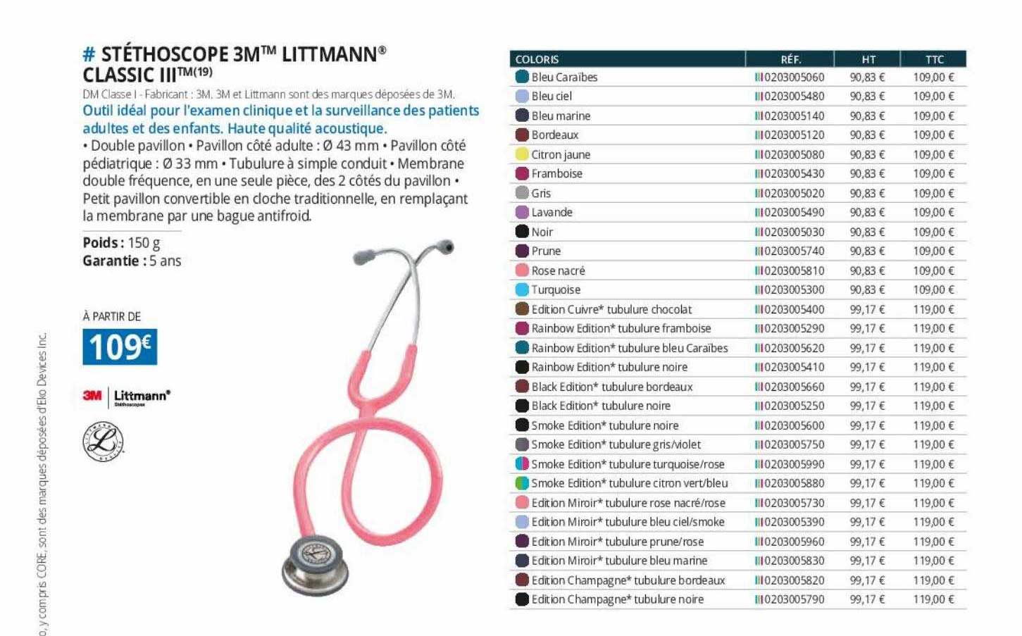 stéthoscope 3m littmann classic III