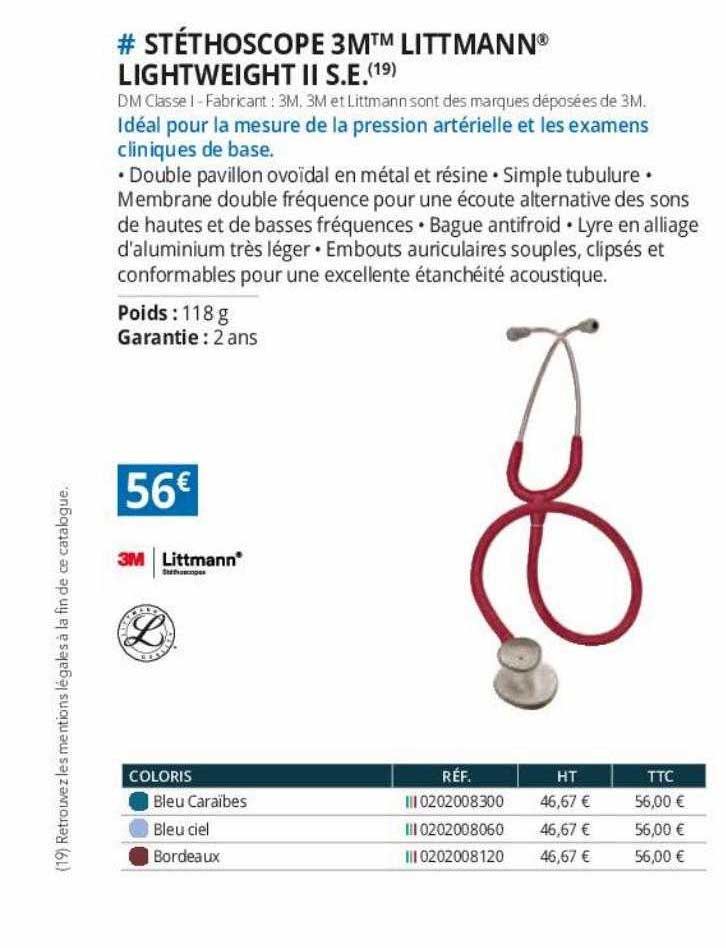 stéthoscope 3m littmann lightweight II s.e.